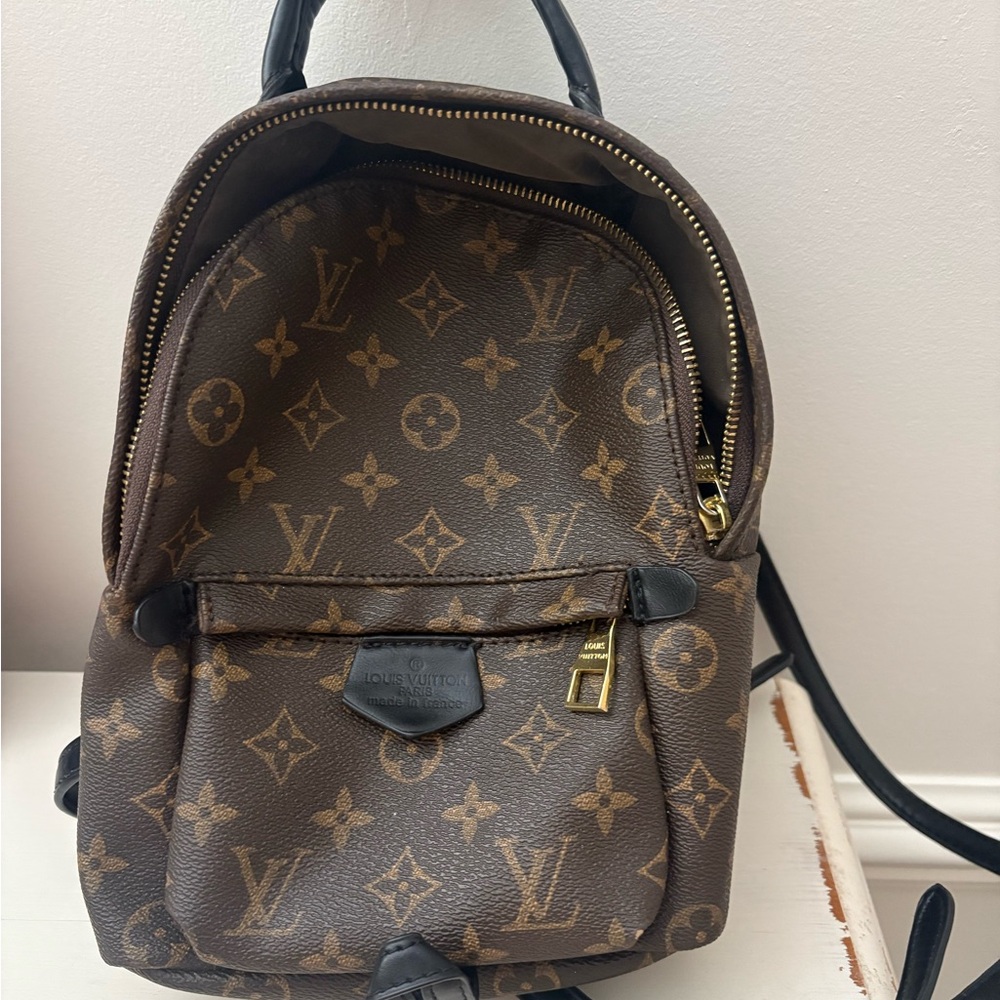 LV Monogram Brown Backpack with Gold Accents